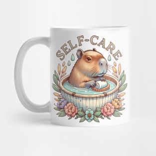 Self-care Capybara Bathing in a Hot Tub Mug